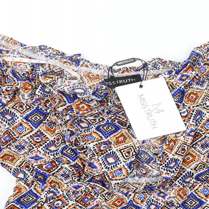 Womens UK Size 8 MISSTRUTH Multicoloured Basic Blouse
