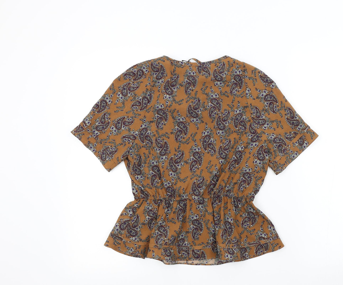MISS TRUTH Womens Brown Geometric  Basic Blouse Size 8