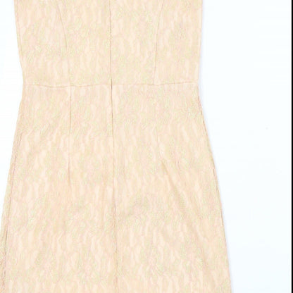 Miss Selfridge Womens Pink Colourblock  A-Line  Size 10