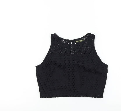 Womens UK Size 8 RAVI FAMOUS Black Basic T-Shirt