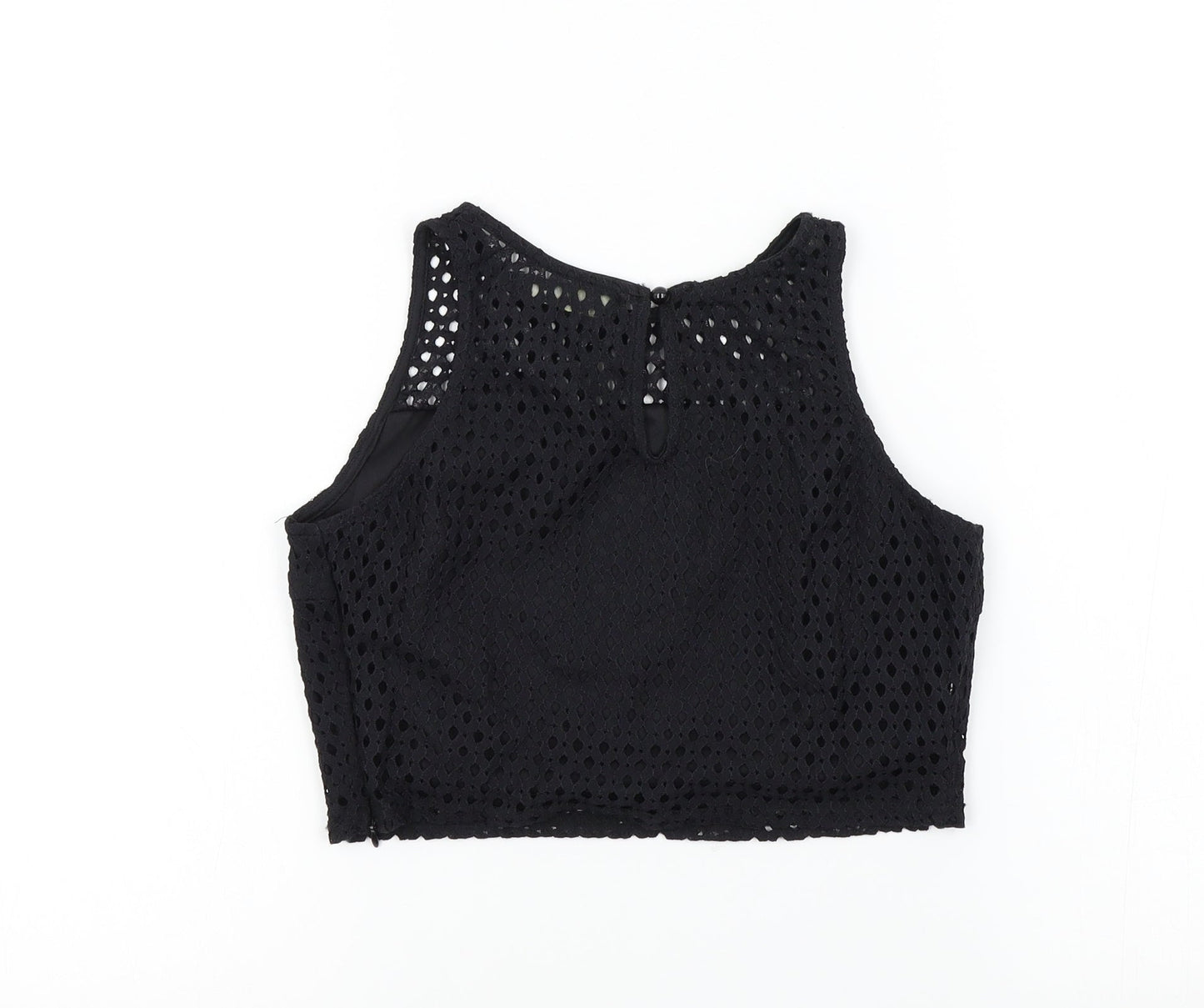 Womens UK Size 8 RAVI FAMOUS Black Basic T-Shirt