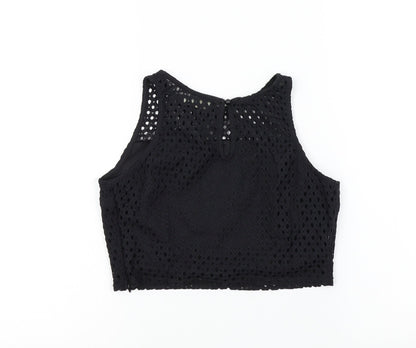 Womens UK Size 8 RAVI FAMOUS Black Basic T-Shirt