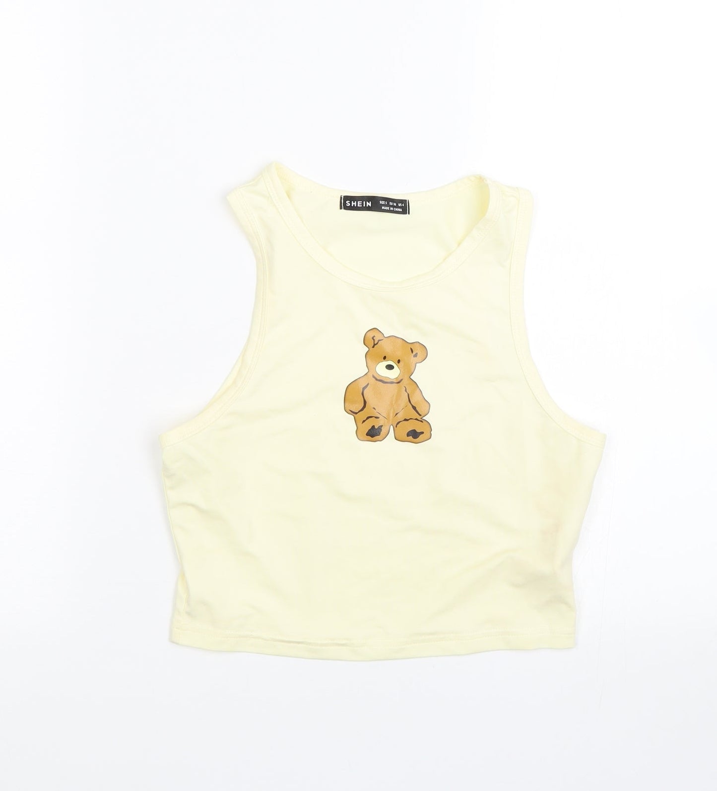 Womens UK Size S Shien Yellow Basic Tank