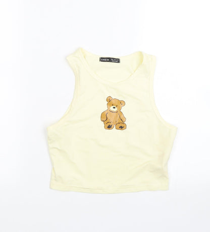 Womens UK Size S Shien Yellow Basic Tank