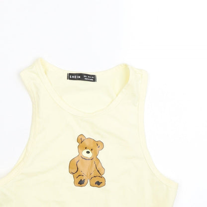 Womens UK Size S Shien Yellow Basic Tank