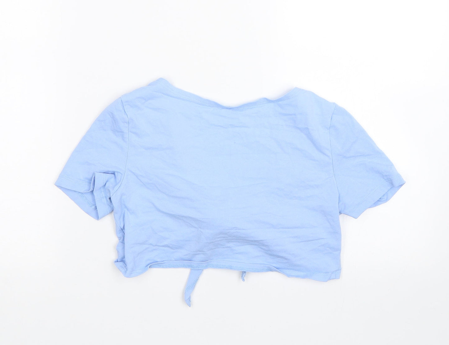 Womens UK Size S Shien Blue Cropped T-Shirt