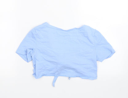 Womens UK Size S Shien Blue Cropped T-Shirt