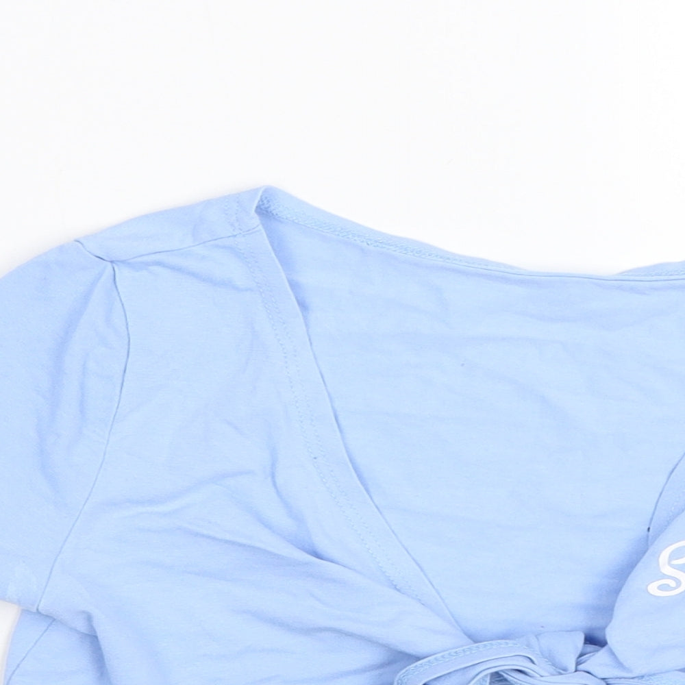 Womens UK Size S Shien Blue Cropped T-Shirt