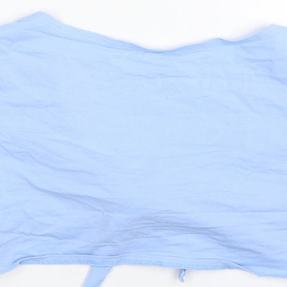 Womens UK Size S Shien Blue Cropped T-Shirt