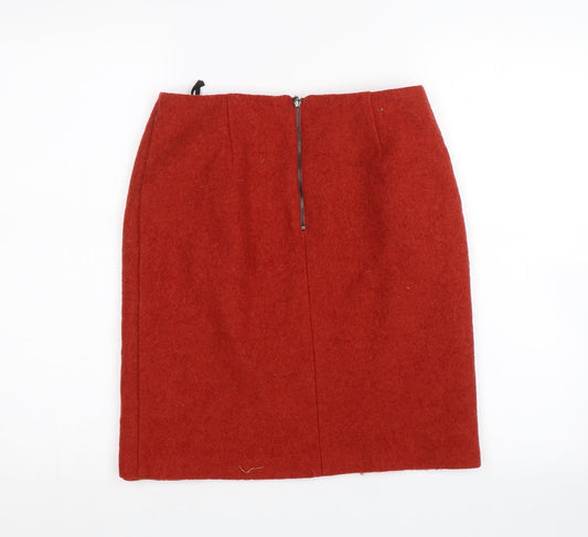 M&S Womens Orange   Bandage Skirt Size 10