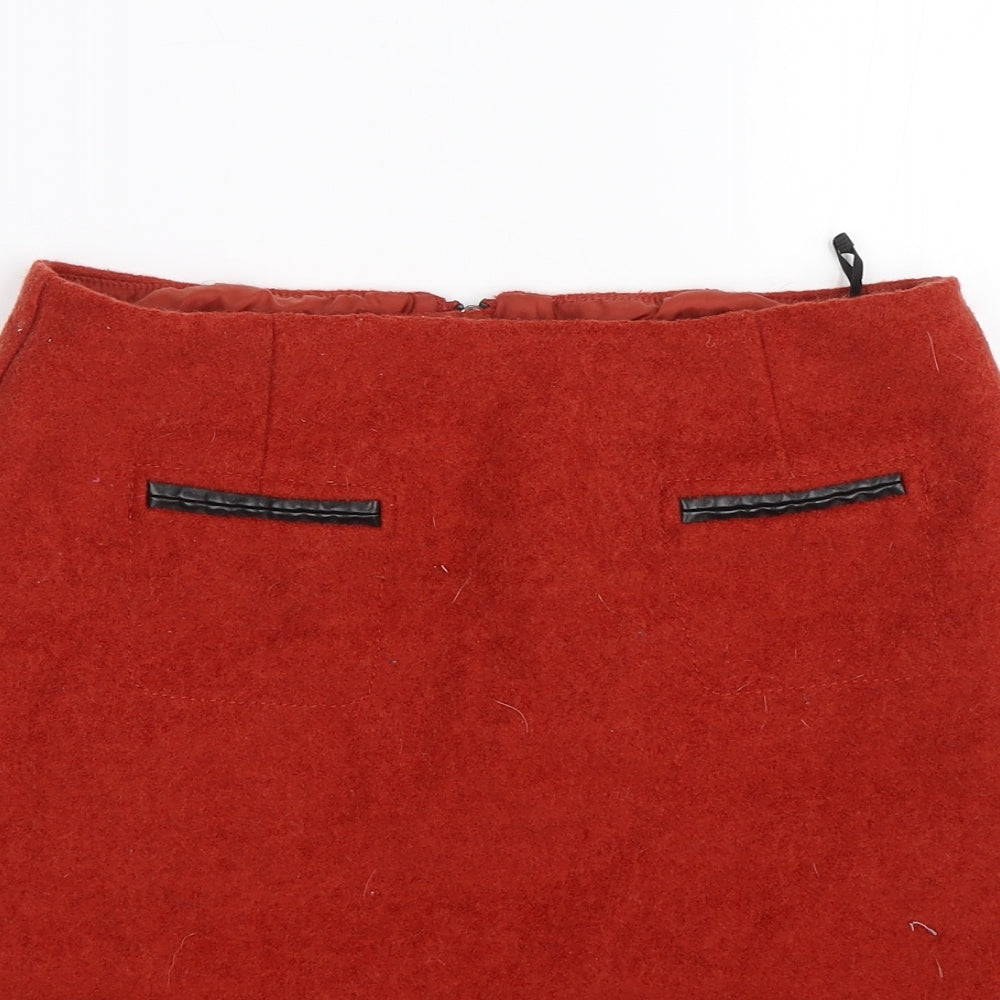 M&S Womens Orange   Bandage Skirt Size 10