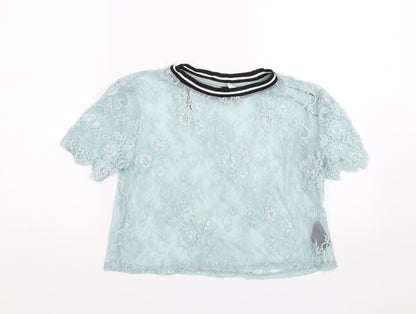 Womens UK Size S H&M Blue Basic T-Shirt