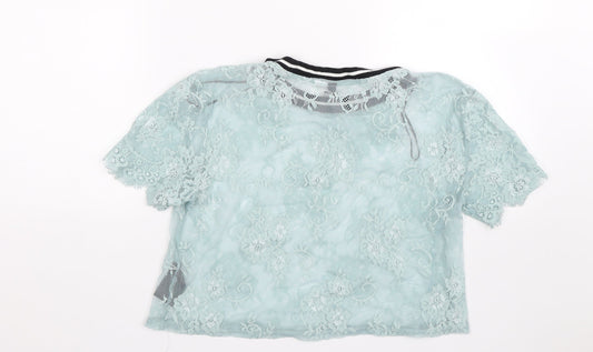 Womens UK Size S H&M Blue Basic T-Shirt