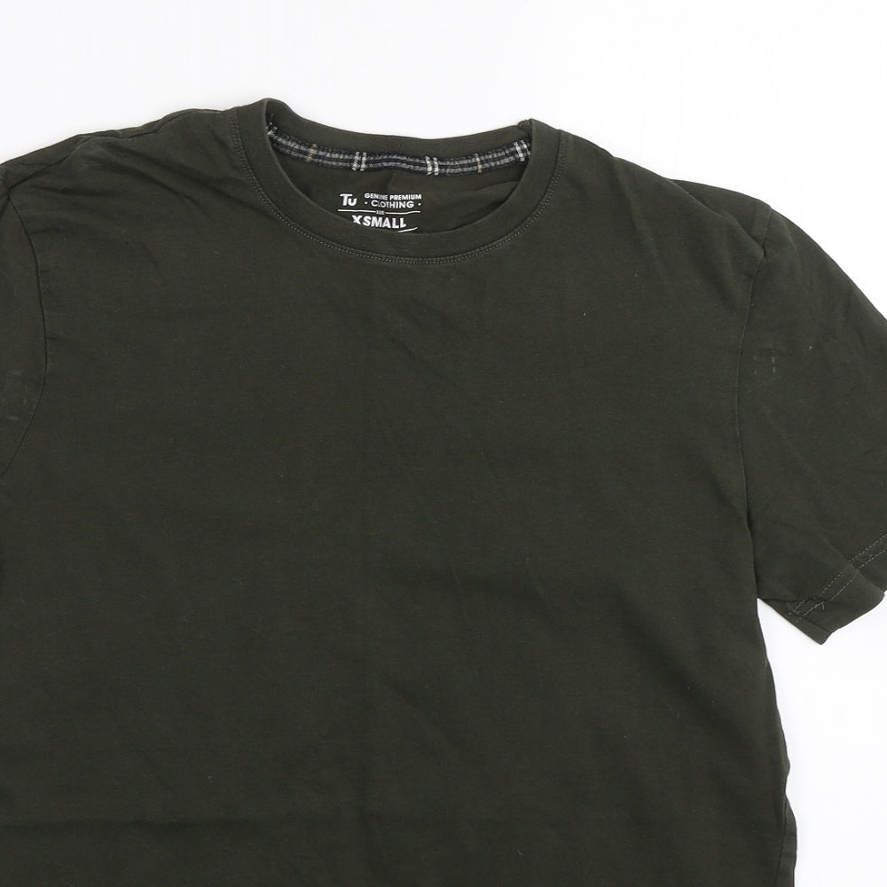 Womens UK Size XS TU Green Basic T-Shirt