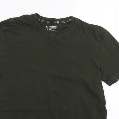 Womens UK Size XS TU Green Basic T-Shirt