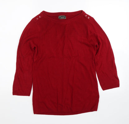 Womens UK Size 12 Original Red Pullover Jumper