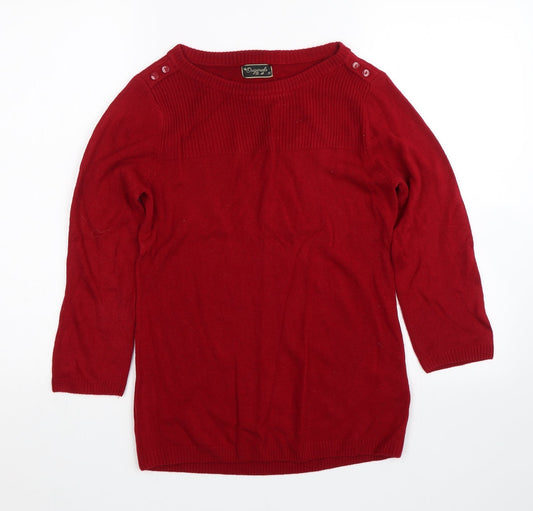 Womens UK Size 12 Original Red Pullover Jumper
