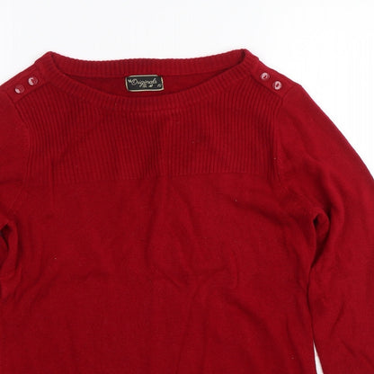 Womens UK Size 12 Original Red Pullover Jumper