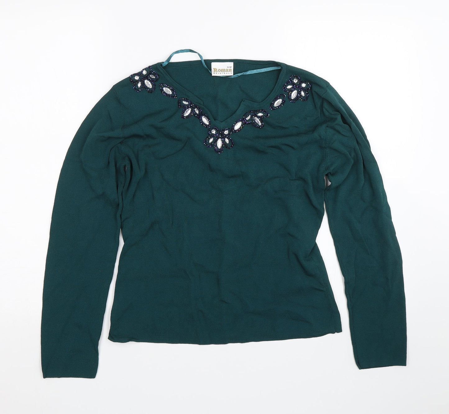 Womens UK Size S Roman Green Pullover Jumper