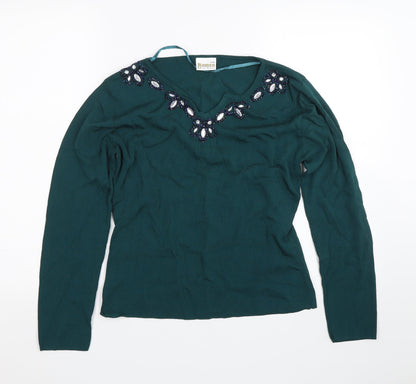 Womens UK Size S Roman Green Pullover Jumper