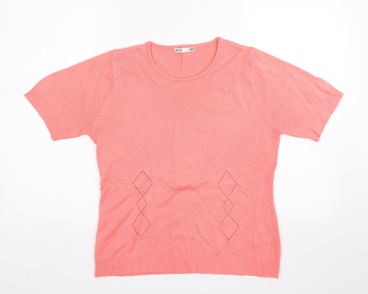 Womens UK Size M EA Pink Basic T-Shirt