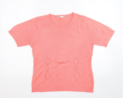 Womens UK Size M EA Pink Basic T-Shirt