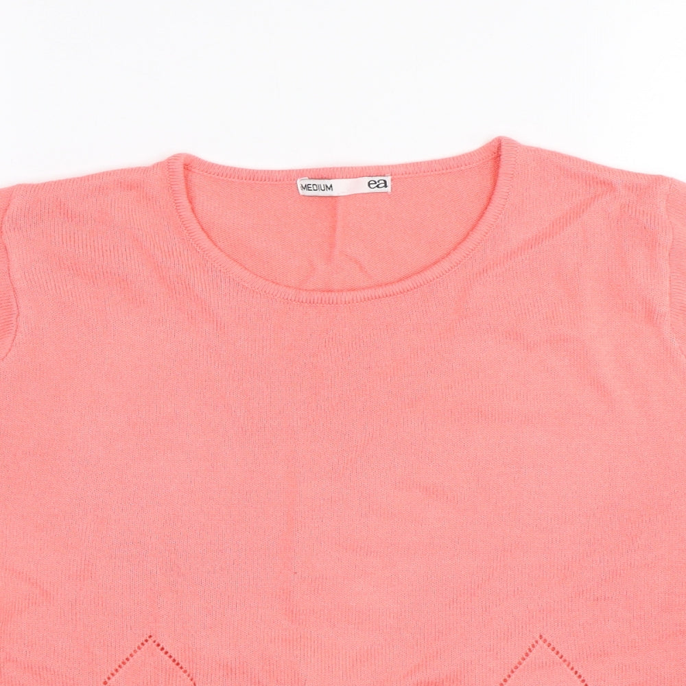 Womens UK Size M EA Pink Basic T-Shirt