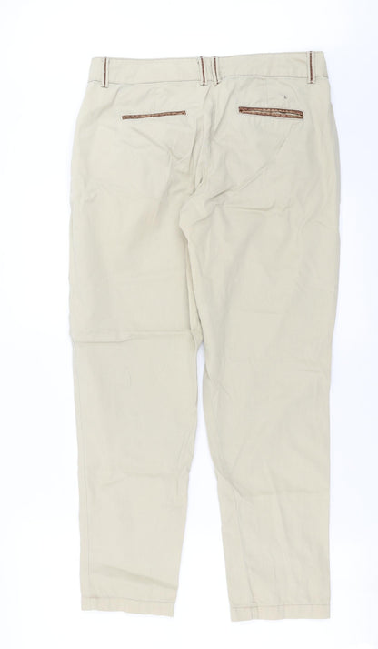Womens UK Size 10 River Island Regular Fit  Beige Trousers