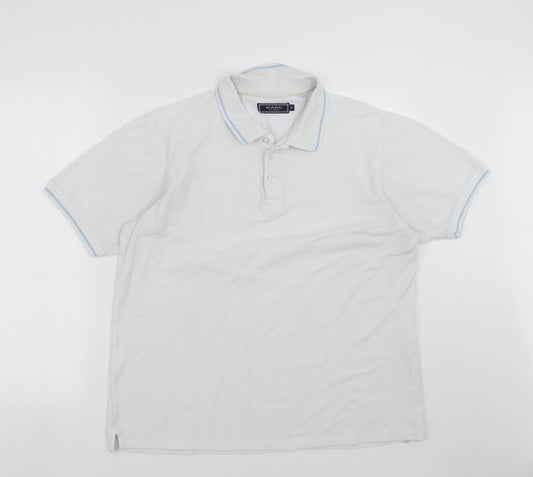 Maine New England Mens White    Polo Size M