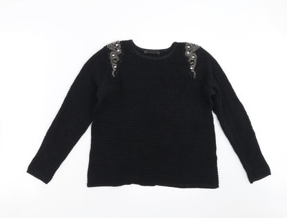 Womens UK Size M Sfera Black Pullover Jumper