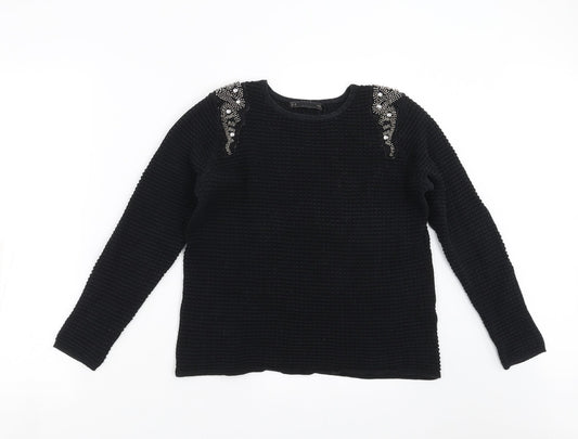 Womens UK Size M Sfera Black Pullover Jumper