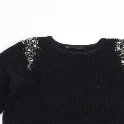 Womens UK Size M Sfera Black Pullover Jumper