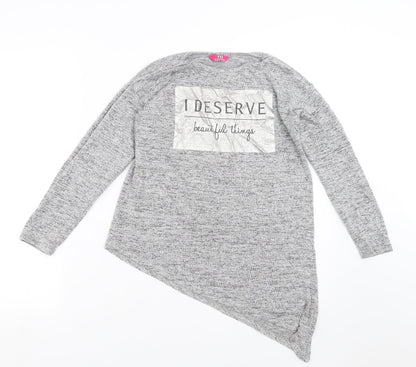 Young Dimension Girls Grey  Knit Pullover Jumper Size 10-11 Years  - i deserve beautiful things
