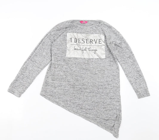 Young Dimension Girls Grey  Knit Pullover Jumper Size 10-11 Years  - i deserve beautiful things