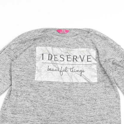 Young Dimension Girls Grey  Knit Pullover Jumper Size 10-11 Years  - i deserve beautiful things