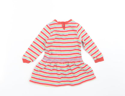 TU Girls Multicoloured Striped  Jumper Dress  Size 12-18 Months