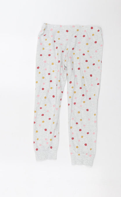 F&F Girls Grey Polka Dot   Pyjama Pants Size 7-8 Years