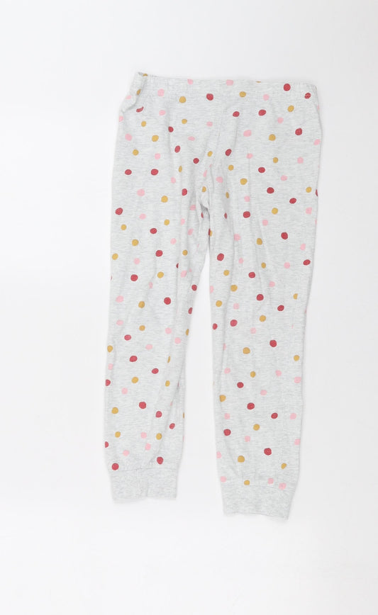 F&F Girls Grey Polka Dot   Pyjama Pants Size 7-8 Years