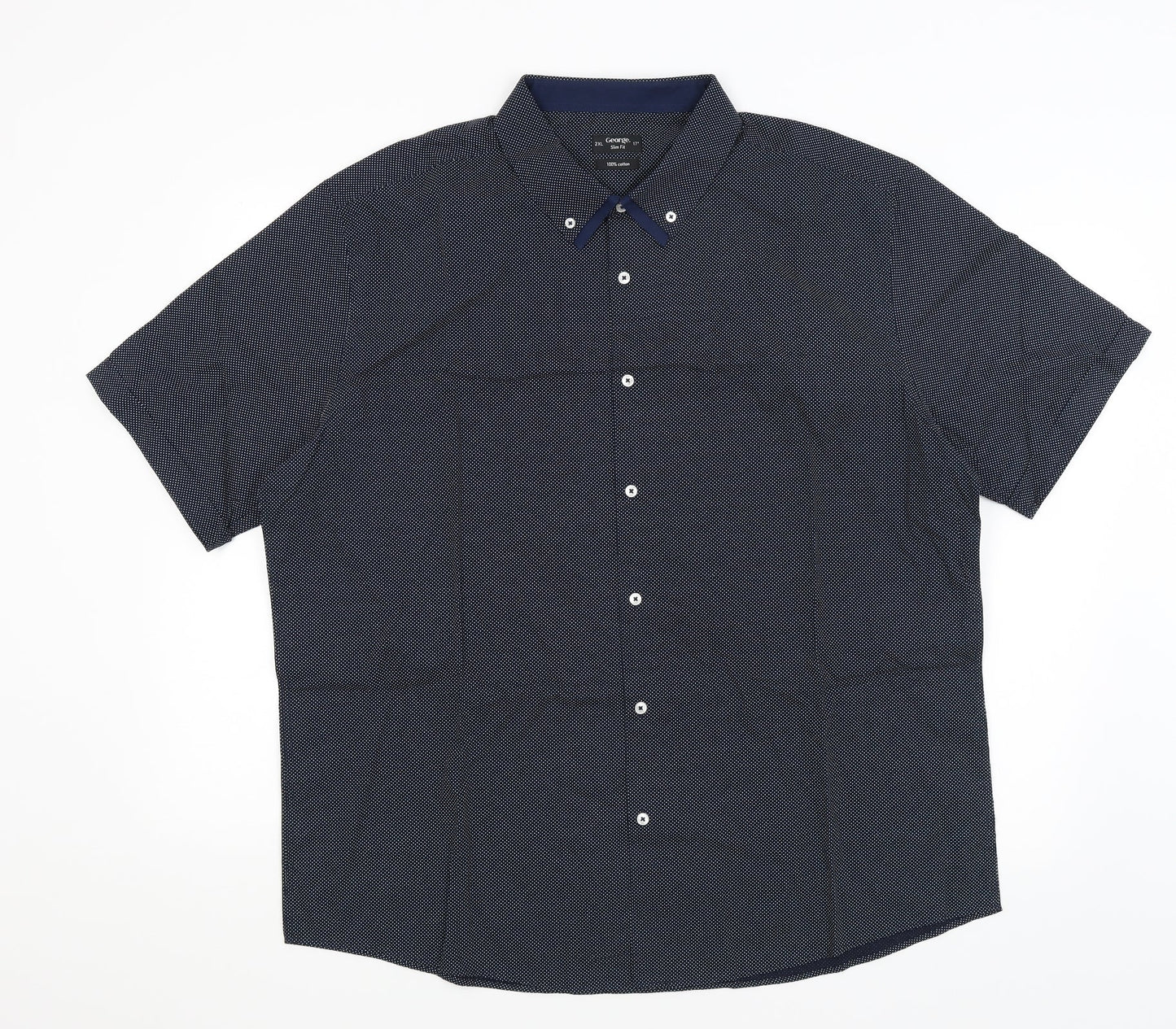 George Mens Blue    Button-Up Size 2XL
