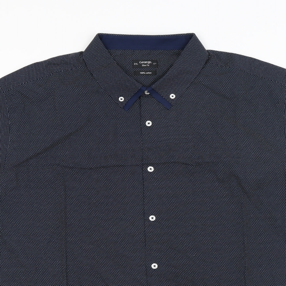 George Mens Blue    Button-Up Size 2XL