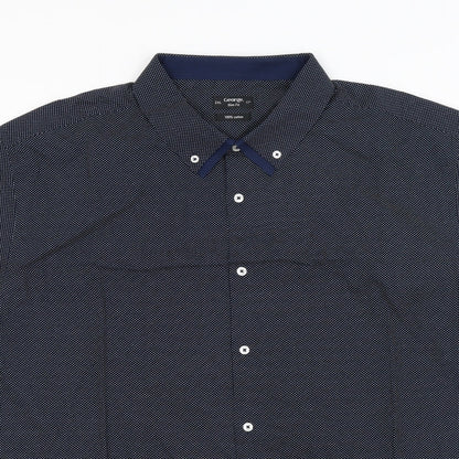 George Mens Blue    Button-Up Size 2XL