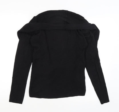 Womens UK Size M Nicole Black Wrap Jumper