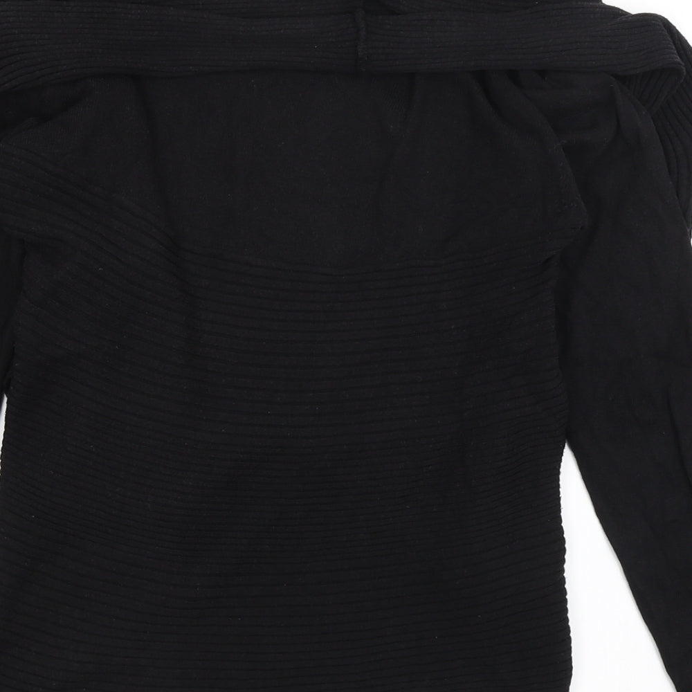 Womens UK Size M Nicole Black Wrap Jumper