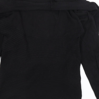 Womens UK Size M Nicole Black Wrap Jumper