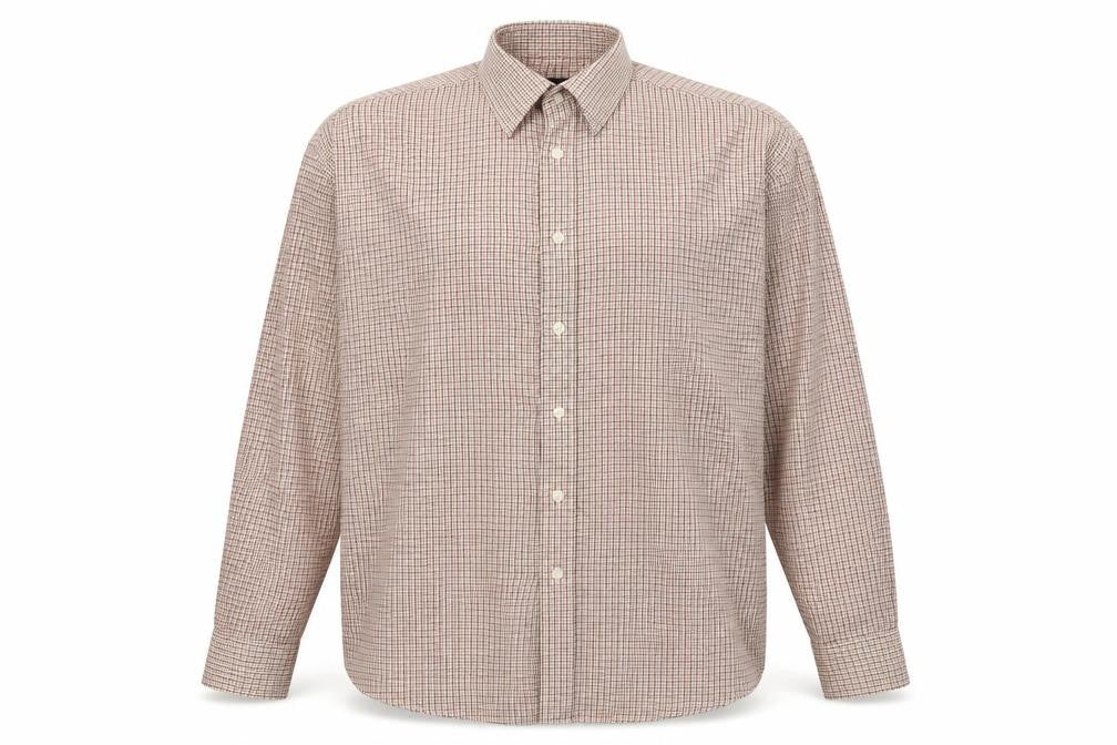 Mens UK Size 16 BHS Red  Button-Up Long Sleeve Casual Shirt