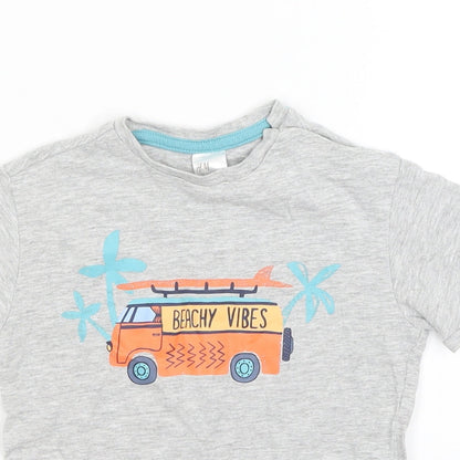 H&M Baby Grey   Basic T-Shirt Size 12-18 Months  - Beachy Vibes