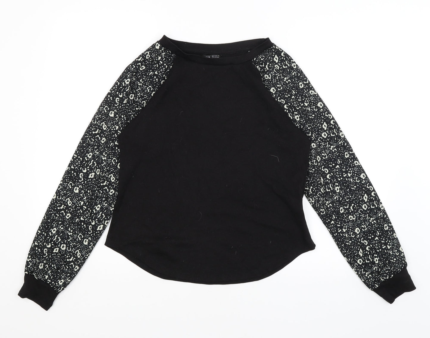 SheIn Womens Black Floral  Pullover Jumper Size S