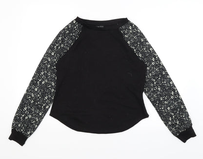 SheIn Womens Black Floral  Pullover Jumper Size S