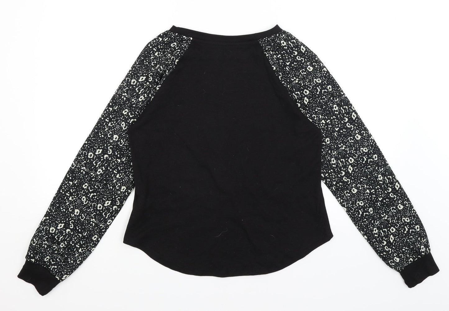 SheIn Womens Black Floral  Pullover Jumper Size S