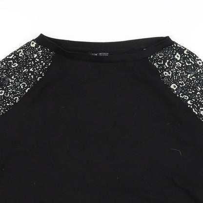SheIn Womens Black Floral  Pullover Jumper Size S